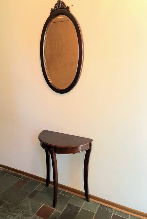 Cherry Wood Entry Table Console Mirror