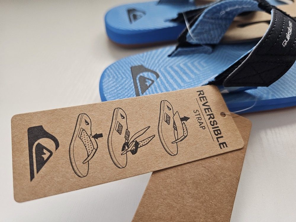 Quiksilver carver switch reversible strap sandals slide kids size 11 blue/black