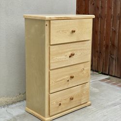 Solid Wood Natural 4 Drawer Dresser
