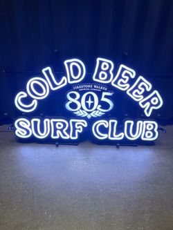 805 Firestone Walker brewing Company, LED, sign, neon sign, surfing surf board serve soup man cave garage pool table