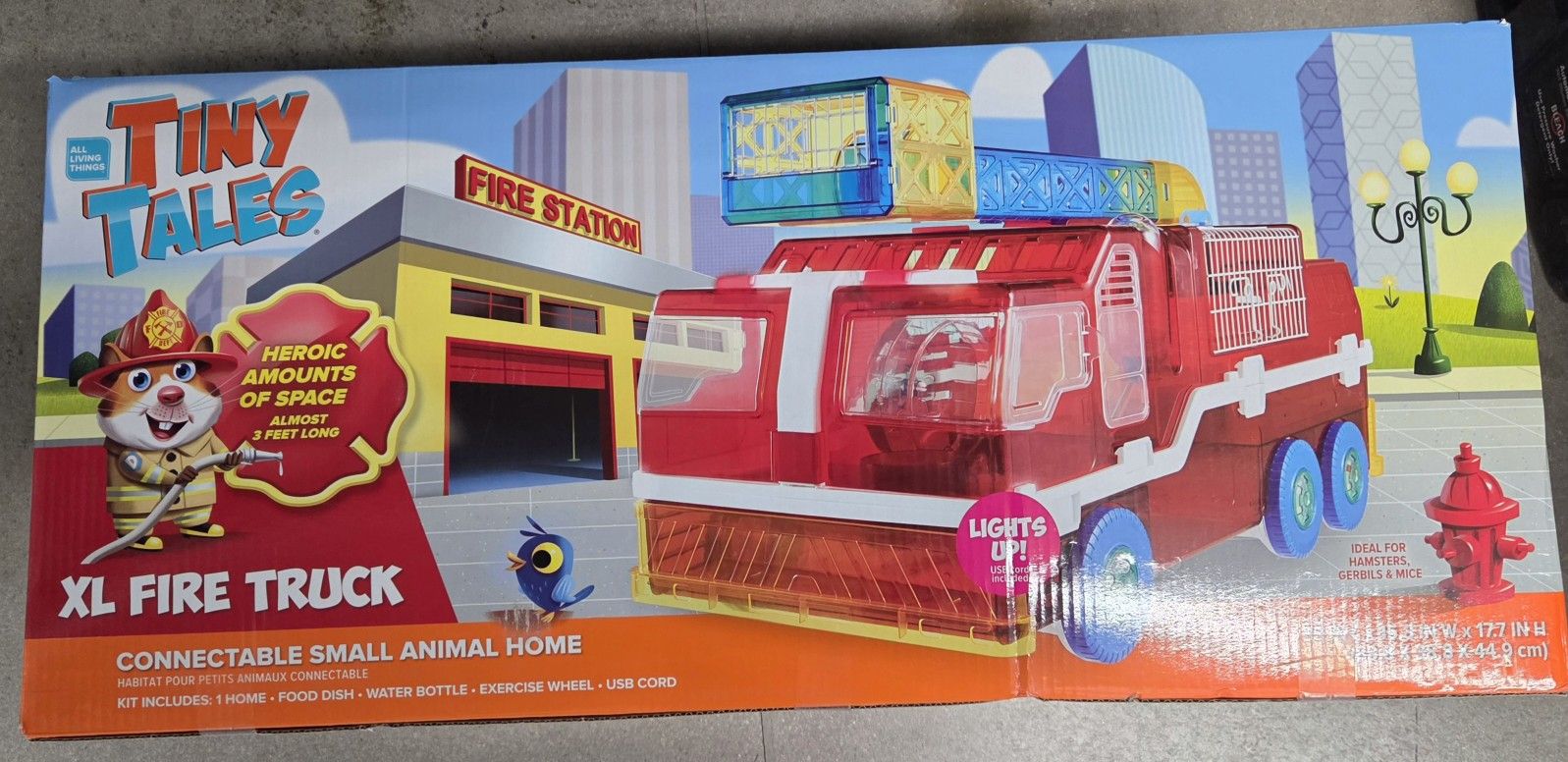 All Living Things Tiny Tales; XL Fire Truck Connectable Small Animal Habitat