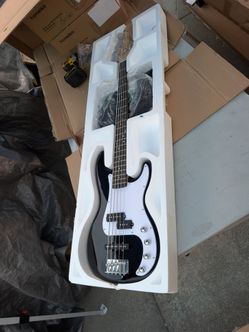 Glarry 5 String Electric Bass Guitar, Full Size Right Handed Rosewood Fretboard Bass Kit with Strap.