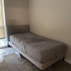 Twin Bed Frame – Upholstered (No Mattress)