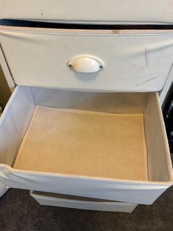 White Fabric Storage Dresser with Drawers