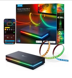 Govee HDMI 2.1 Sync Box 2, AI Sync Box with TV Backlight, Supports 8K@60Hz, 4K@144Hz, VRR and ALLM, Works with SmartThings, Matter and Alexa, RGBIC LE