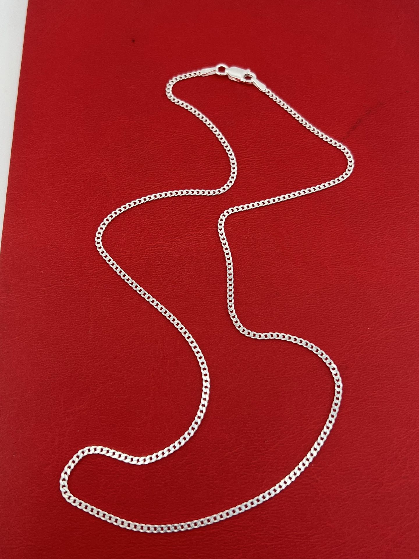 New 925 Sterling Silver Miami Flat Cuban Chain 18” Inch 2mm