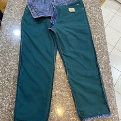 Vintage Mens LL Bean Double L classic fit Fleece Lined Jeans size 36 x 29