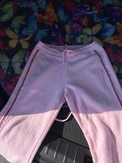 baby pink y2k straight leg with red side stripes💕