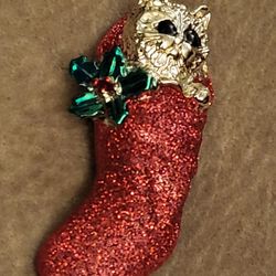 CAT IN CHRISTMAS STOCKING  ORNAMENT 