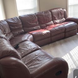 Leather Dark Burgundy Couch