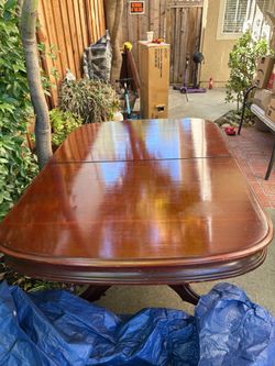 Dining room table and cabinet