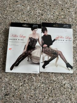 Killer Legs By Yelete Fishnet Pantyhose Bunch Of Posies Queen Size New