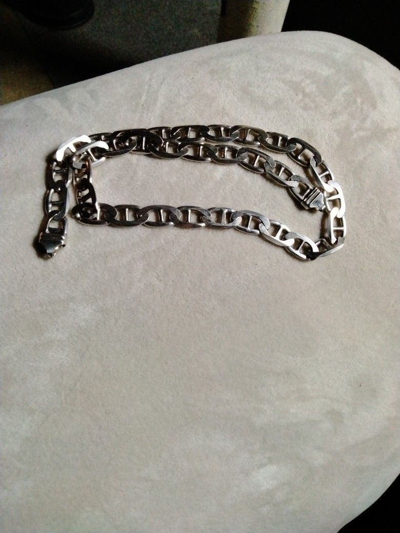 Sterling Silver Figaro Chain Necklace from Italy