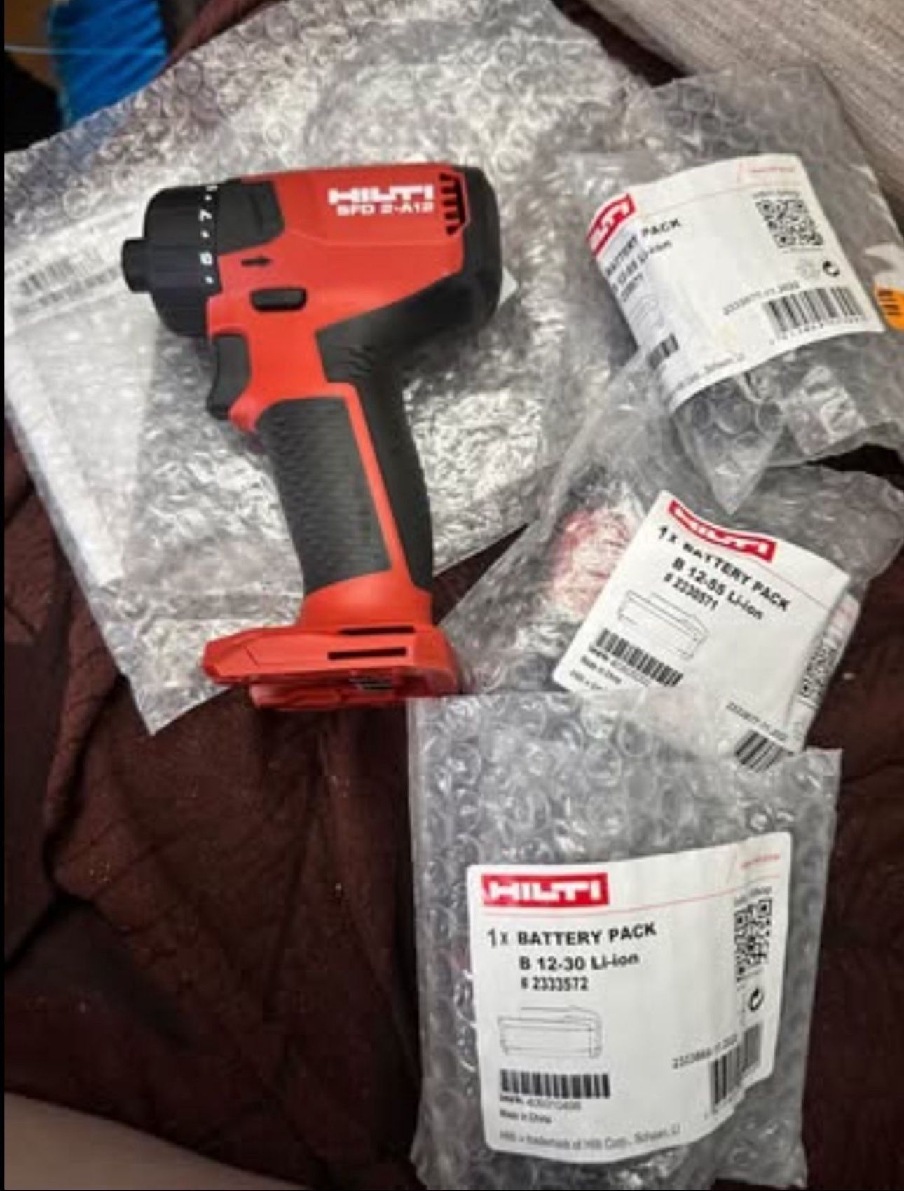 Hilti 12-Volt Lithium-Ion Brushless Cordless 1/4 in. Hex SFD 2-A Screwdriver Plus (1) B12-30 and (2)