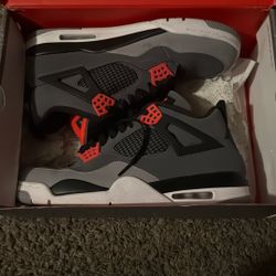 Air Jordan Retro 4 Dark Grey/Infrared 23-BLACK 