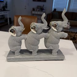 Silver Elephant Decorative Sculpture 