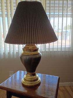 Gray metal three-way lamp