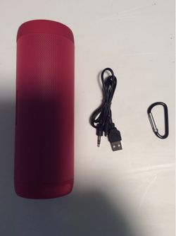 Red Portable Bluetooth Speaker with Accessories