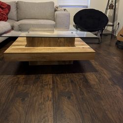 Wood And Glass Table 