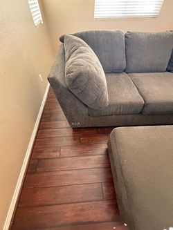 Gray sofa with large ottoman!!