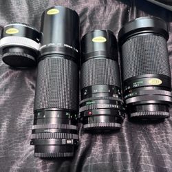 Vintage Canon FD Lens Kit + Hard Case – Telephoto & Macro Set + Extras