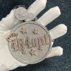 Custom 3" Circle Labmade diamond pendants 