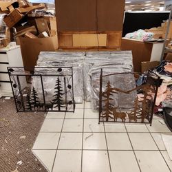 New metal fire screens with deers and trees
