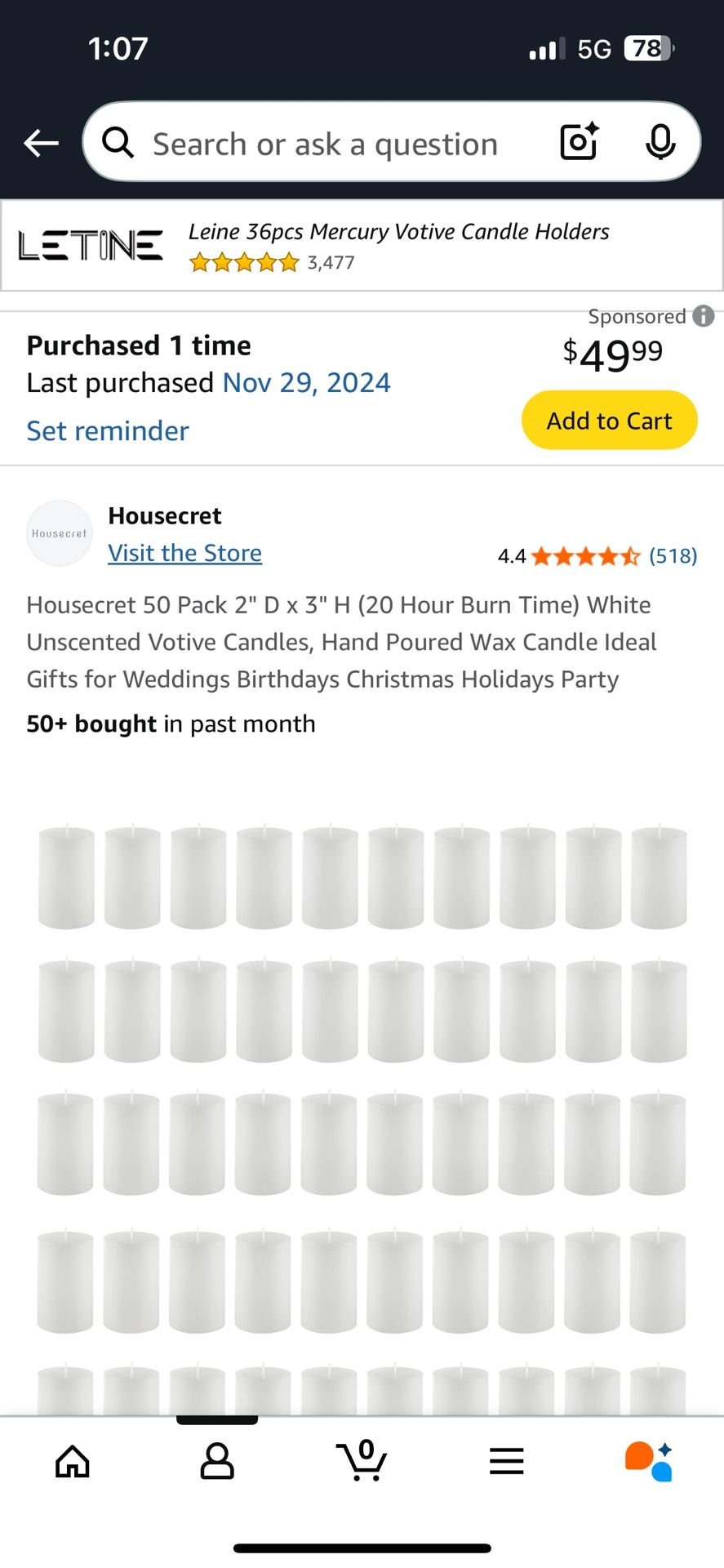 Candle Set Of 50