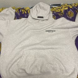 Essentials Grayish White Hoodie 