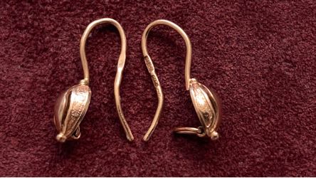 1970s-1980s USSR 14k Gold  Earrings