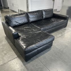 Restoration Hardware Maxwell Leather Sectional Sofa -Delivery Available 