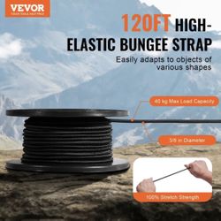 Heavy Duty 3/8 inch Bungee Cord 120 ft