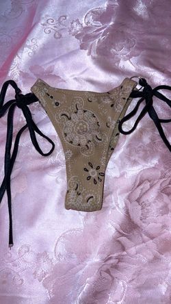 Tan Paisley Print Bikini Bottom