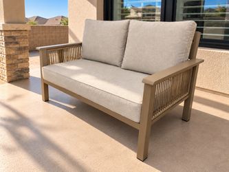Patio Furniture Aluminum Loveseat Beige