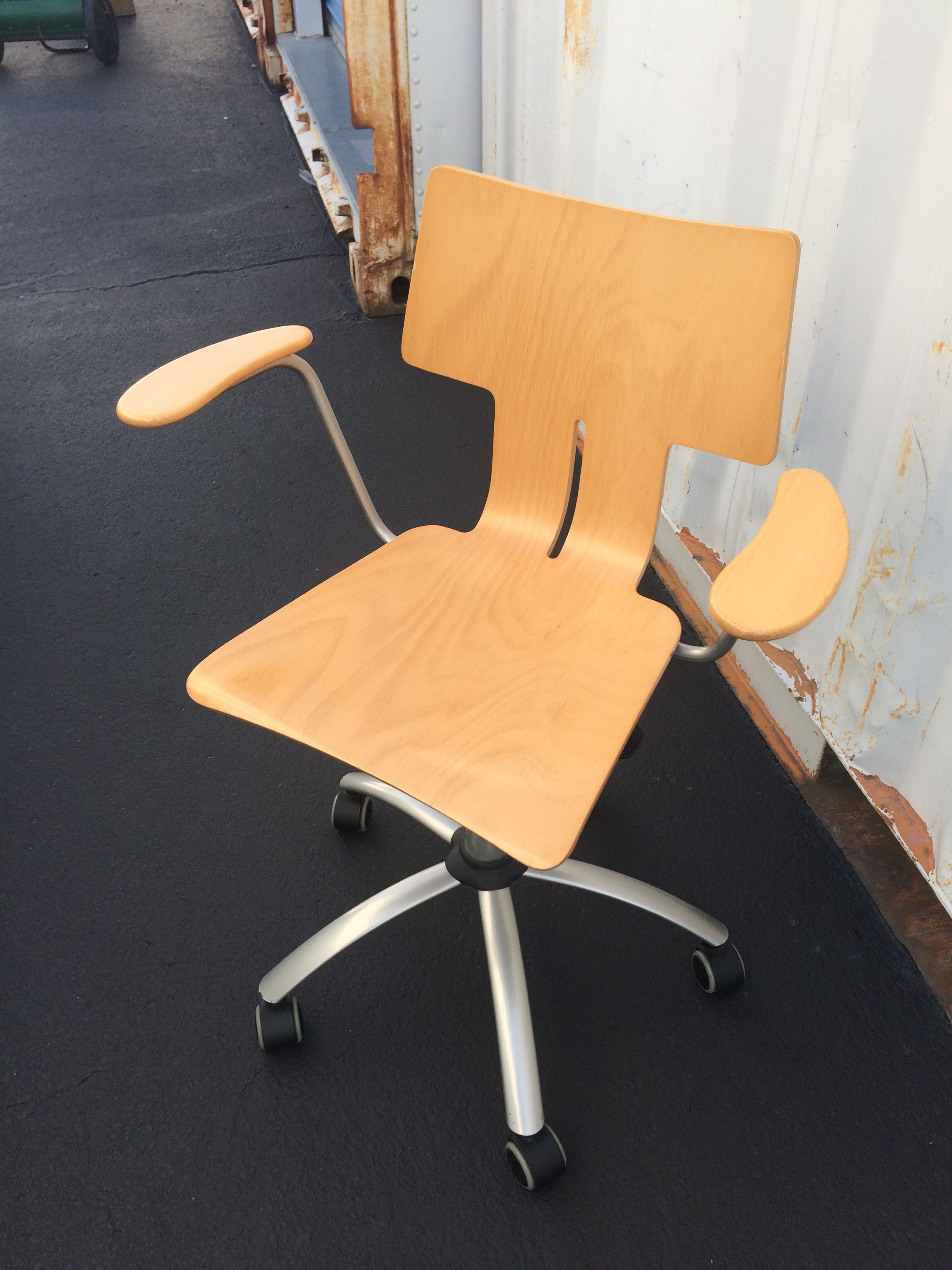 Modern Wood / Metal Swivel Desk Chair