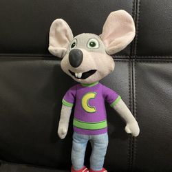 Chuck E Cheese 12” Plush Stuffed Animal Toy Purple Shirt Jeans Mouse  Collector