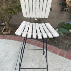 1 Vintage Mid Century Modern Wood And metal tall Chair