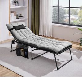 Outdoor Folding Tanning Chair with Removable Cushion