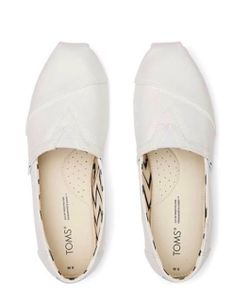 TOMS Women's Alpargata Recycled Cotton Canvas Loafer Flat, White, size 9.5