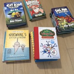 Dog man, Captain Underpants, Cat Kid, Narwhals, Diary Of A Wimpy Kid Books