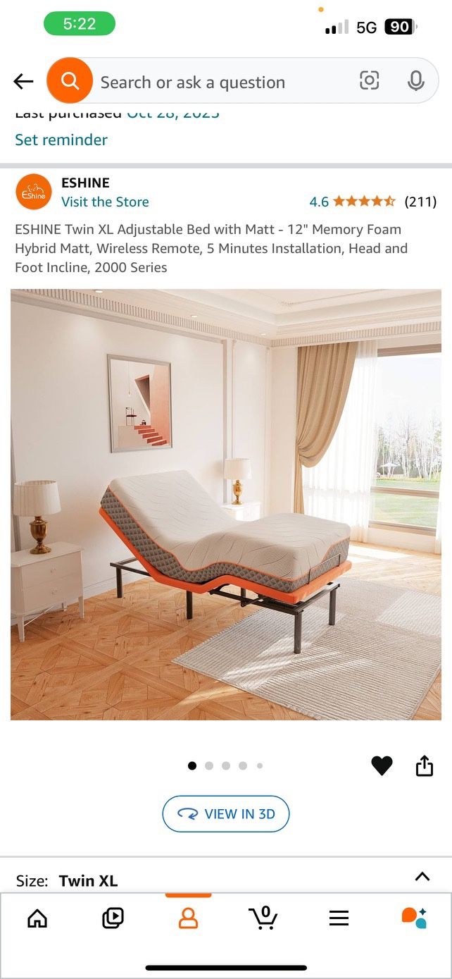 Adjustable Bed With Deluxe Mattress And Waterproof Mattress Cover. 