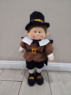 Prima Creations Plush Pilgrim Man Doll Porch Greeter Fall Decor Thanksgiving