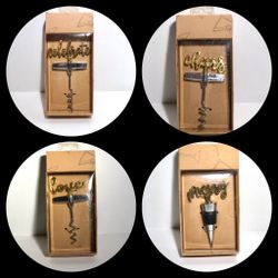 Four Wine Bottle Openers/Wine Stopper