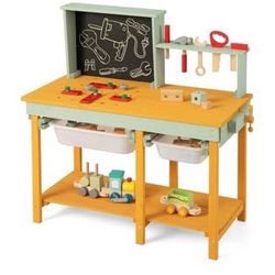Assembled New Tool Bench for Kids, Wooden Pretend Workbench with Toy Tools and Accessories