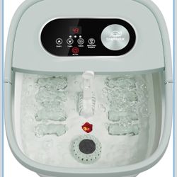 Collapsible Foot Spa with Heat, Foot Bath Massager with 8 Massage Rollers, Temperature Control, Bubbles, Pumice Stone USED ONLY ONCE
