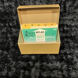 Vintage J. CHEIN & CO. Metal Recipe / File Box + Sealed Harold Square DuPont Mylar A-Z Index Guides