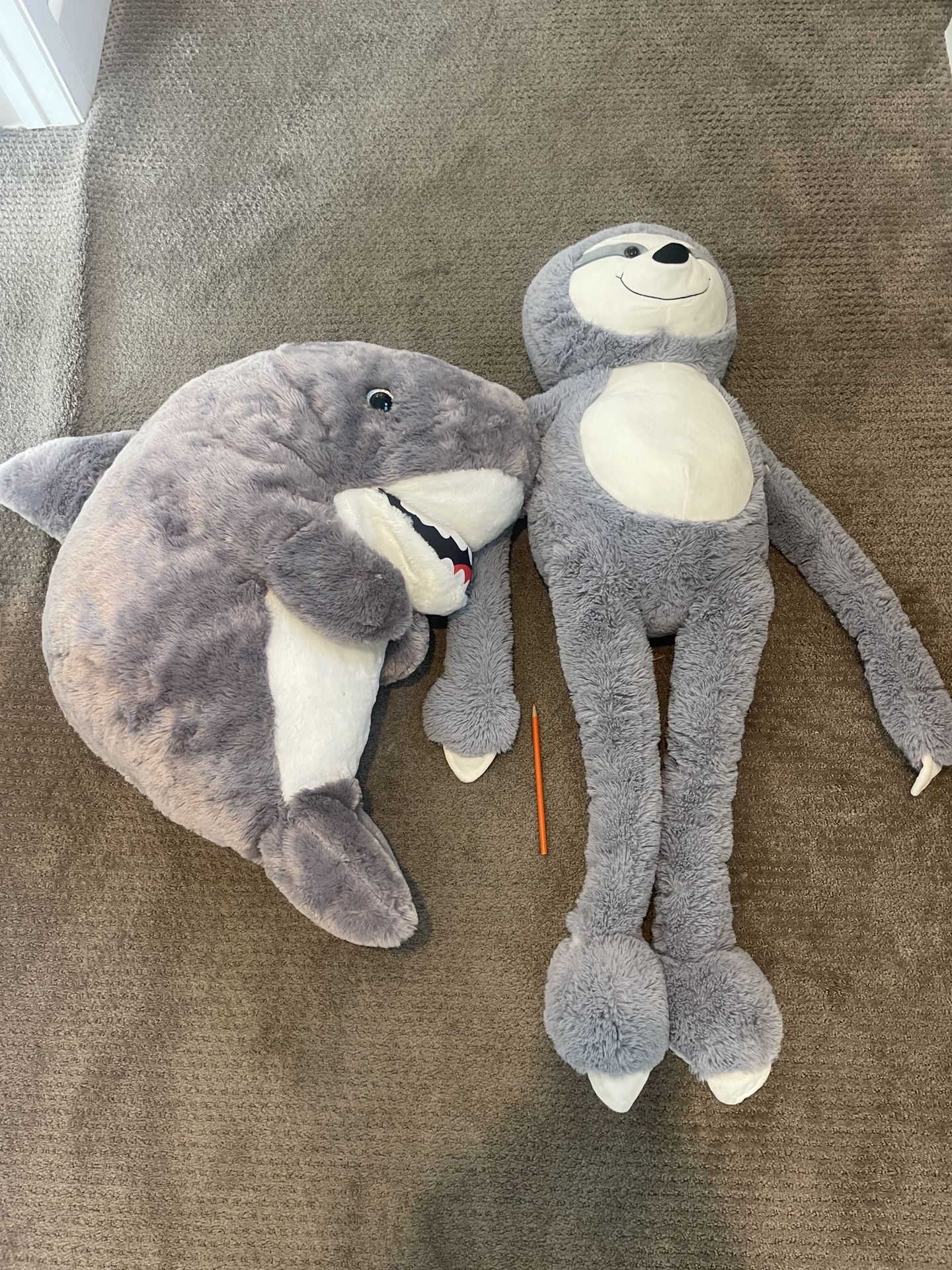 Giant Stuffed Shark And Giant Grey Monkey