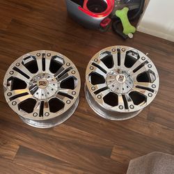 2 20” XD series wheels (fair condition)