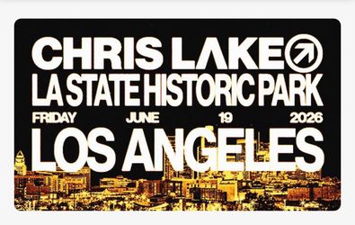 CHRIS LAKE June 19th 2026 (4) Tickets