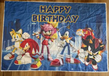 Sonic The Hedgehog Happy Birthday Decoration Flag